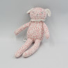 Doudou souris blanche rose feuilles PETIT BATEAU