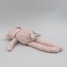 Doudou souris blanche rose feuilles PETIT BATEAU