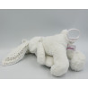 Doudou musical lapin blanc gris pois coussin POMMETTE