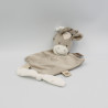 Doudou plat ane poney beige marron blanc couronne NATTOU