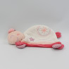 Doudou plat tortue rose blanc My little tortue Tess SAUTHON