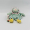 Doudou plat chat bleu gris vert les Pachats MOULIN ROTY