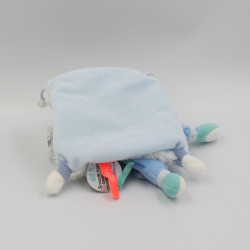 Doudou et compagnie plat chien blanc bleu attache tétine TATOO