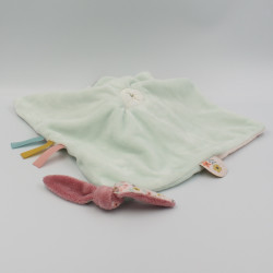 Doudou plat chien rose bleu fleurs Iris et Lali NATTOU