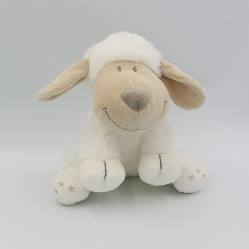 Doudou mouton blanc étoiles NICOTOY