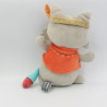 Doudou musical chien loup renard gris orange indien poisson ORCHESTRA PREMAMAN