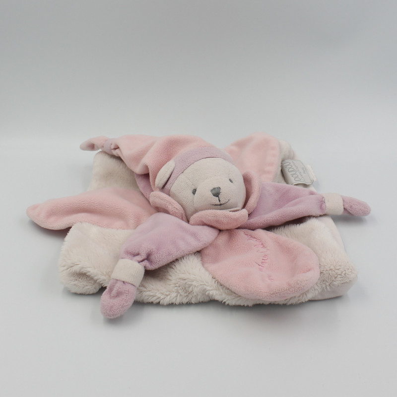 Doudou et compagnie plat ours rose mauve Collector