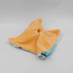 Doudou plat singe bleu orange papillon BENGY