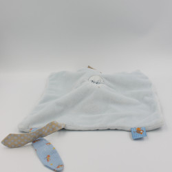 Doudou plat zèbre blanc bleu rayé beige Arthur et Louis NATTOU