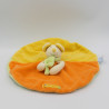 Doudou plat rond souris orange jaune vert Nestor et Capucine MOULIN ROTY