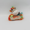 Doudou plat girafe vache grise beige bleu orange vert rouge NICOTOY KIABI