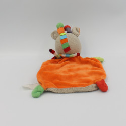 Doudou plat girafe vache grise beige bleu orange vert rouge NICOTOY KIABI
