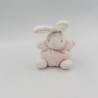 Mini Doudou lapin rose blanc PERLE KALOO