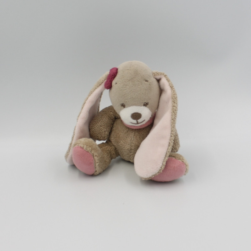 Doudou lapin beige rose Nina
