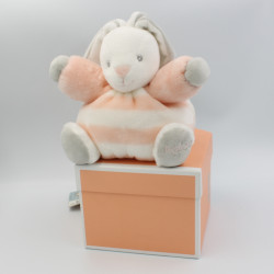 Doudou lapin blanc orange rayé Tendres et Douces KALOO NEUF