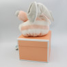 Doudou lapin blanc orange rayé Tendres et Douces KALOO NEUF