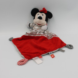 Doudou Minnie rouge gris noir pois nuages mouchoir DISNEY