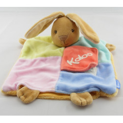 Doudou plat marionnette ours patchwork multicolor bougie KALOO