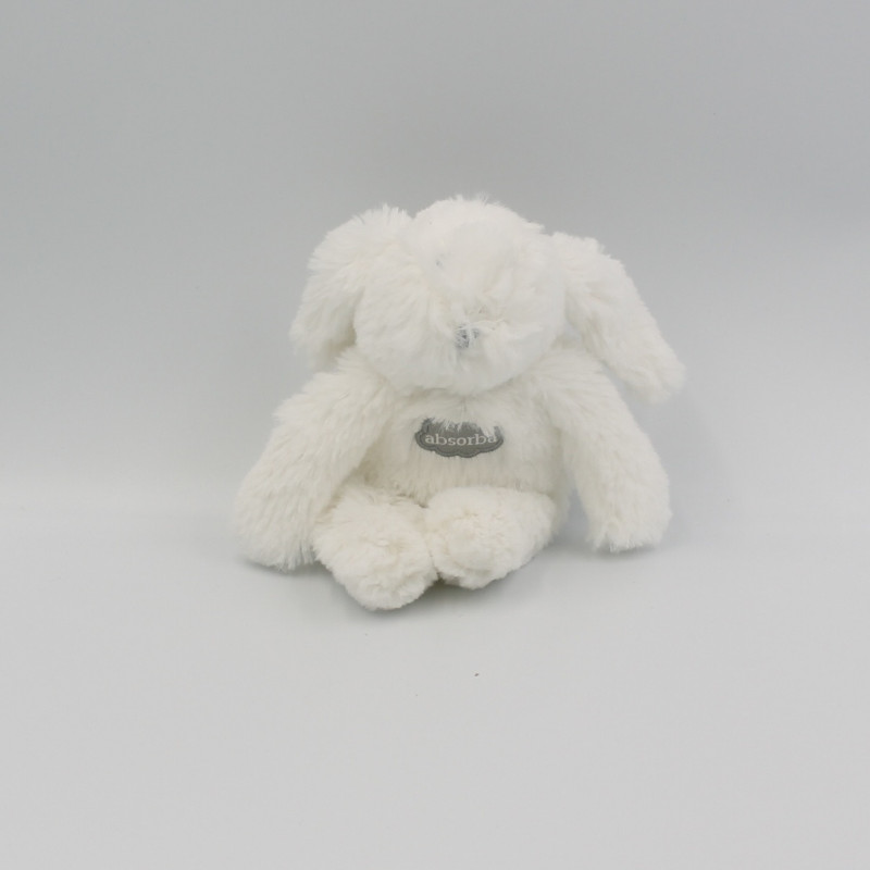 Doudou lapin blanc gris ABSORBA