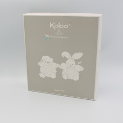 Doudou plat ours Plume orange fluo corail KALOO