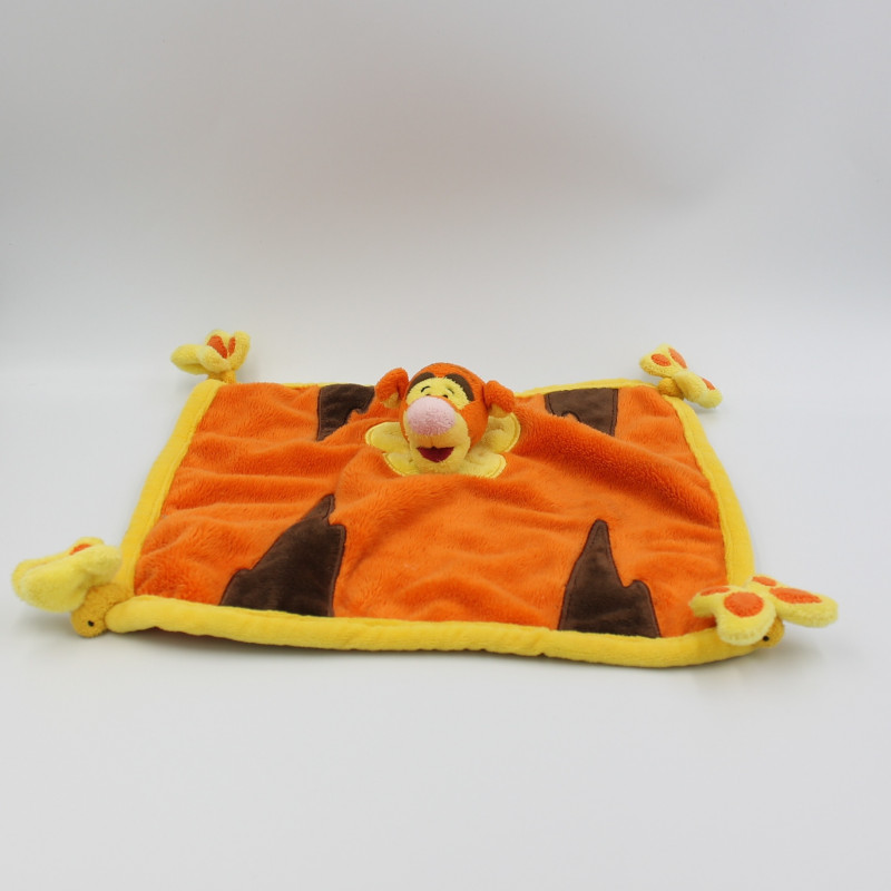 Doudou plat tigrou orange jaune papillons DYSNEYLAND
