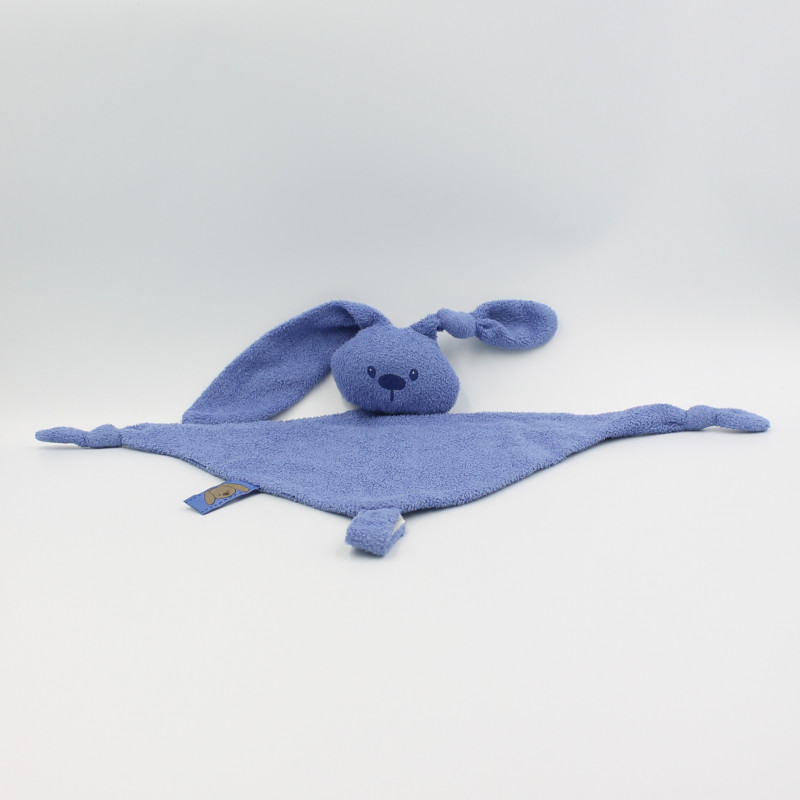 Doudou plat triangle lapin bleu éponge Lapidou NATTOU