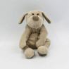 Doudou chien beige marron écharpe AFIBEL