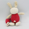 Doudou musical lapin rouge blanc papillon SUCRE D'ORGE