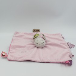 Doudou plat vache grise rose Alizée Nattou