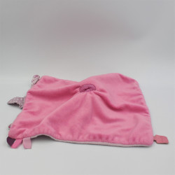 Doudou plat vache grise rose Alizée Nattou