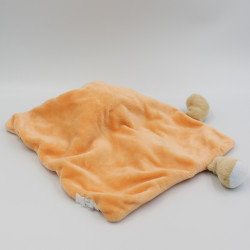 Doudou plat éléphant orange jaune MOTS D'ENFANTS