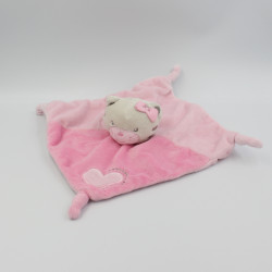 Doudou plat chat rose coeur KIMBALOO