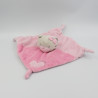 Doudou plat chat rose coeur KIMBALOO