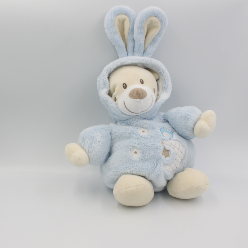 Doudou ours déguisé en lapin bleu BABY AUCHAN