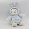Doudou ours déguisé en lapin bleu BABY AUCHAN