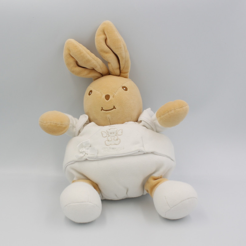 Doudou lapin beige blanc ange TAKINOU