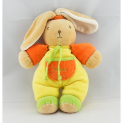 Doudou lapin jaune vert orange TAKINOU 