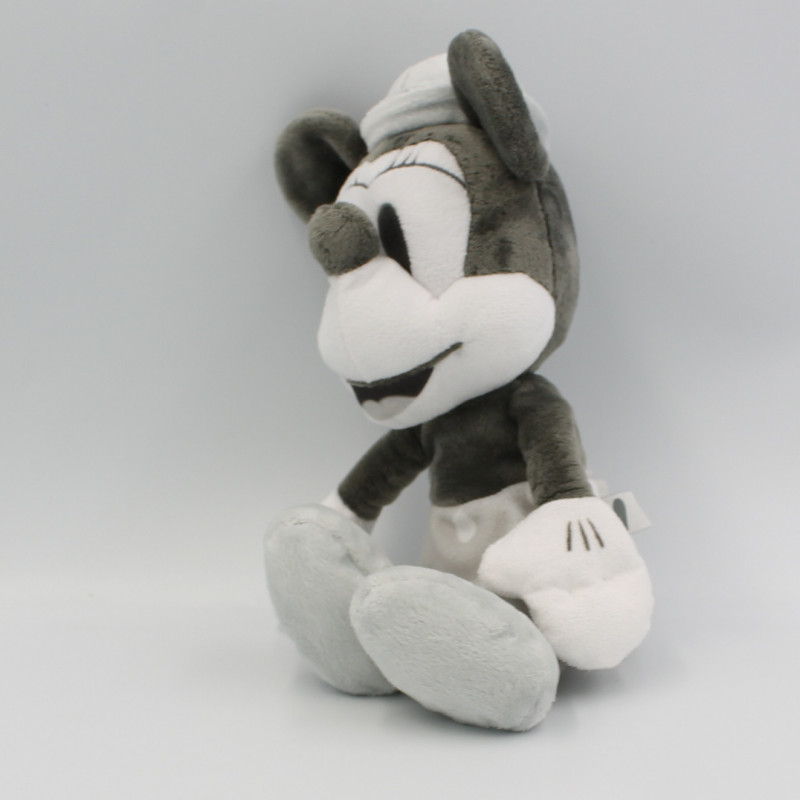 Peluche Minnie Mouse noir blanc grelot Disney Baby jouet éveil sensoriel 29  cm