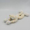 Doudou ours rayé blanc jaune DPAM Du Pareil Au Même