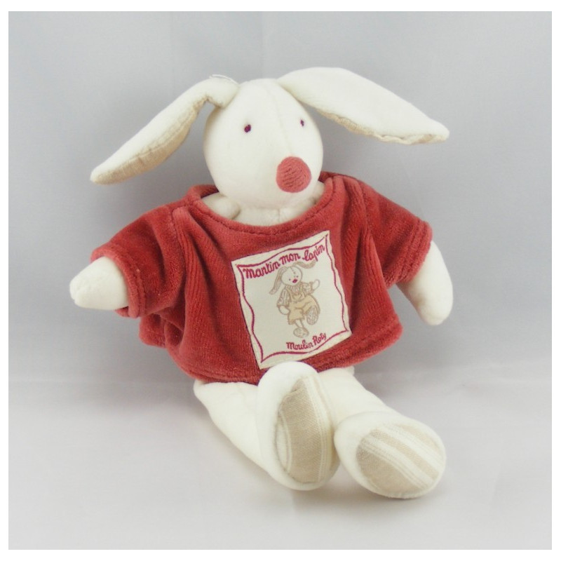 Doudou lapin blanc Martin mon lapin MOULIN ROTY