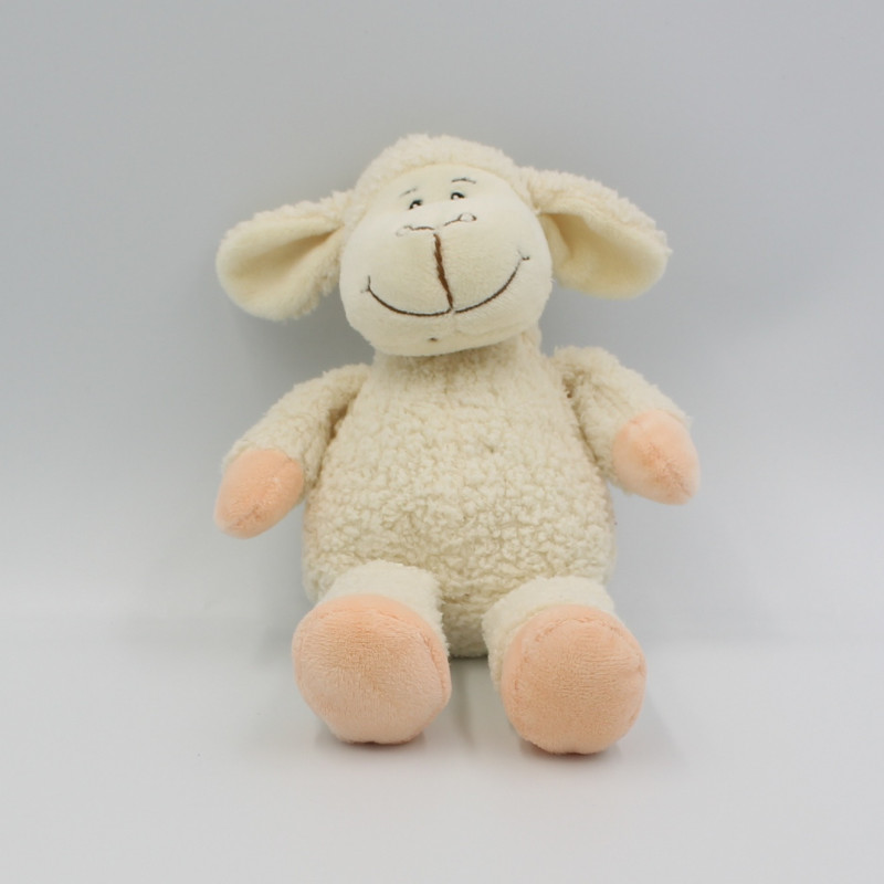 Doudou mouton blanc rose 