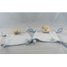 Doudou plat noeuds ours endormi vichy bleu Kaloo