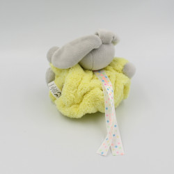 Doudou petit lapin Plume jaune gris KALOO