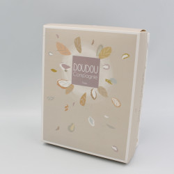 Doudou et compagnie plat ours blanc beige orange rayé MELI MELO