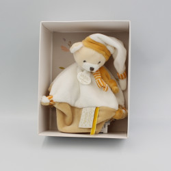 Doudou et compagnie plat ours blanc beige orange rayé MELI MELO