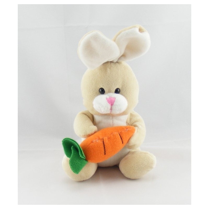 Doudou plat bleu vert lapin carotte SIPLEC