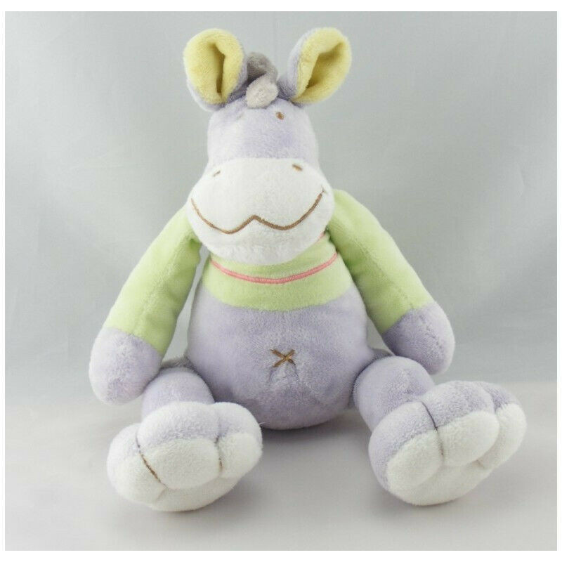 Doudou ane cheval mauve Mots d'enfants  LOT DE 2