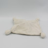 Doudou plat ours blanc marron pois