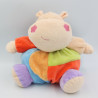 Doudou Hippopotame bleu vert rouge mauve PLAYKIDS