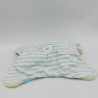 Doudou plat ours bleu vert rayures NATTOU